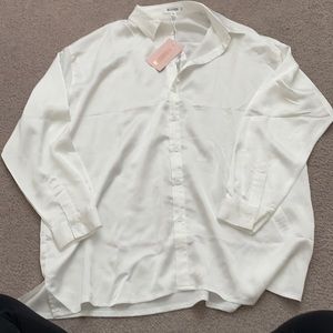 NWT misguided oversized silk button down top!